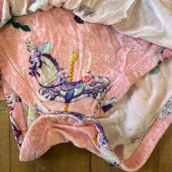 Posh peanut Parisian carousel horse bamboo skirted romper - Picture 3 of 5